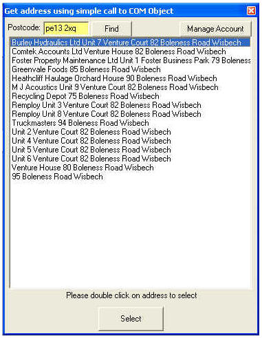 Using the .NET assembly to add an address finder