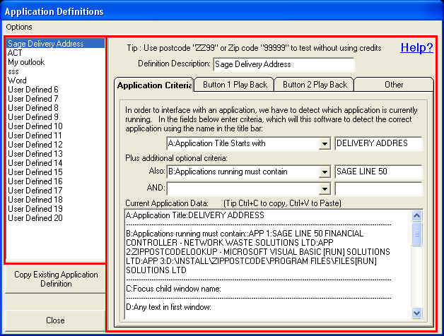 Changing the Postcode Finder Settings