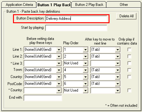 Playback 1 options