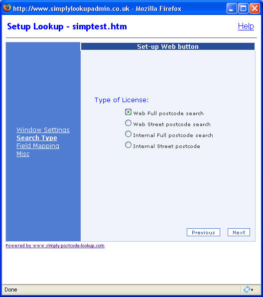 Select Postcode Lookup license