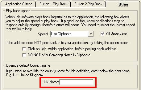 Postcode Desktop Software Overiding Country name